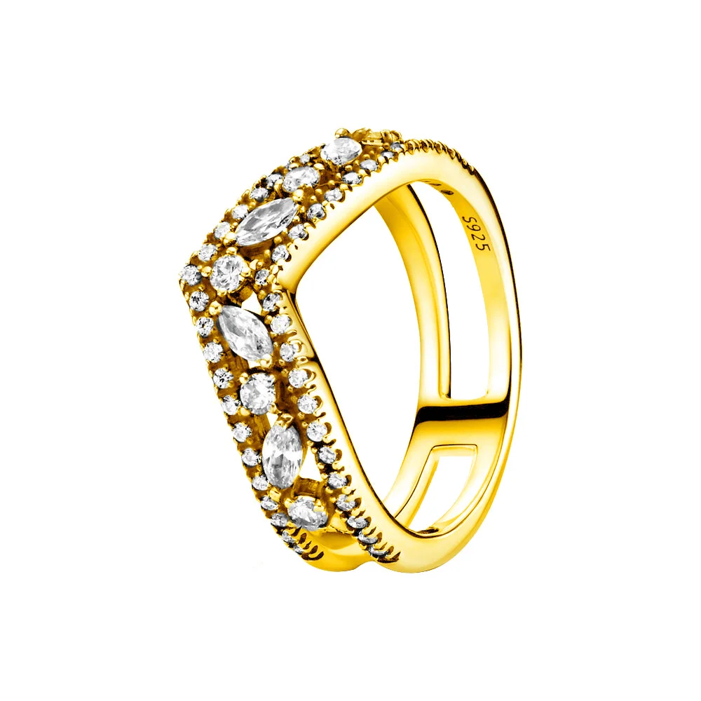 

Limited Inventory 925 Solid Silver Sparkling Marquise Double Wish Finger Ring Original Women Jewelry Gift For Daily Life Scenes
