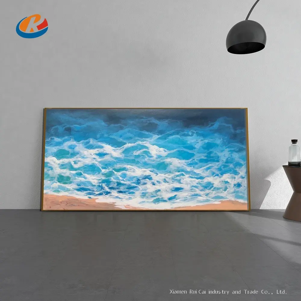 

Abstract Sea Wave Landscape Oil Painting No Frame Handmade On Canvas Hanging For Living Dinner Room Wall Art Home Deco