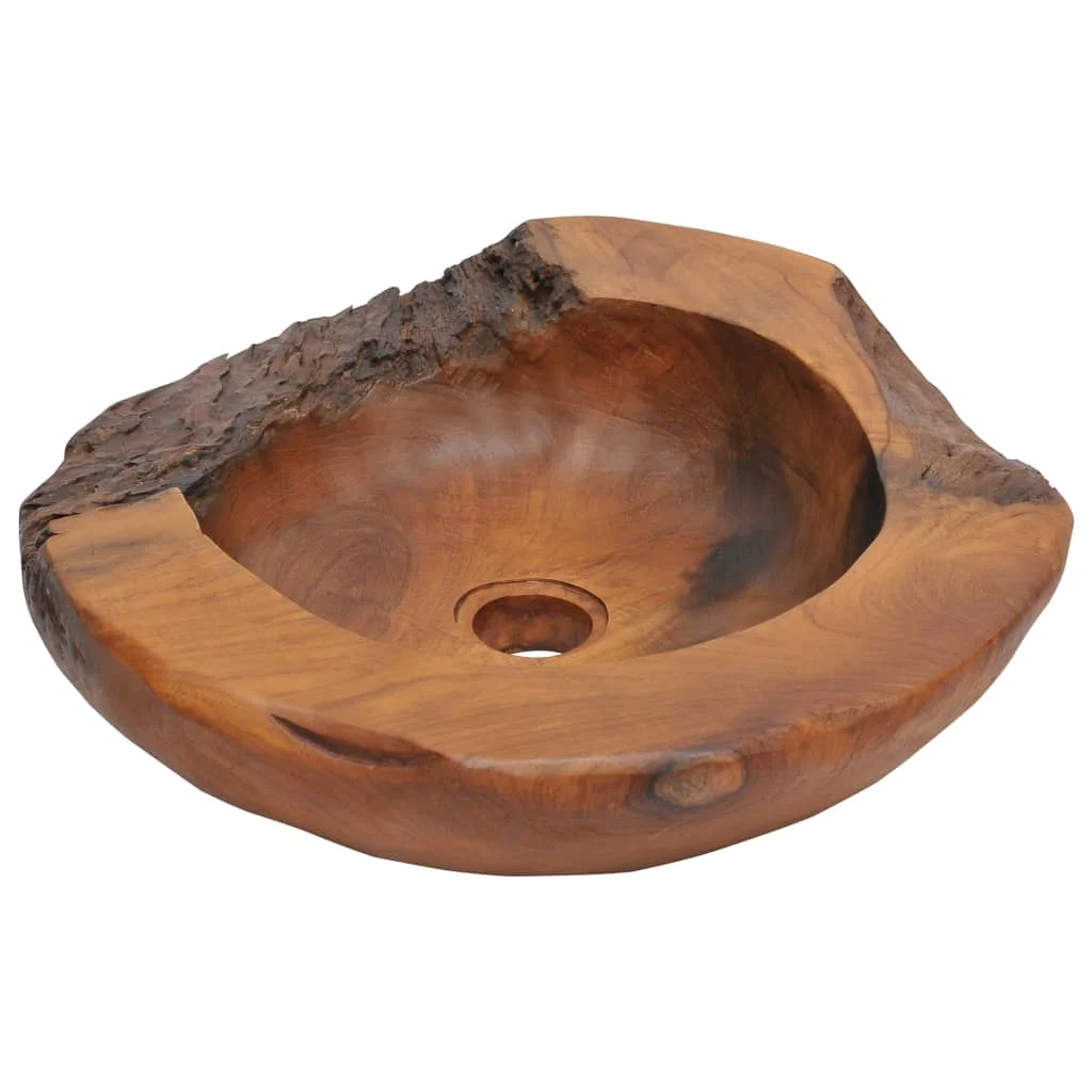 

Bathroom Wash Basin,Solid Teak Bowl Sinks, Bathrooms Decoration Brown 45 x (12-15) cm