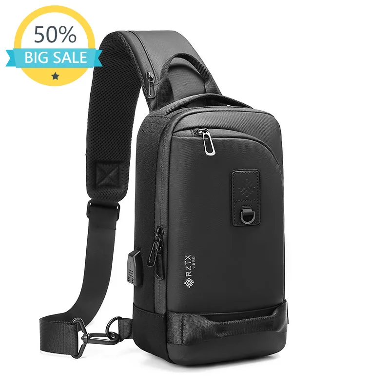 

TANGCOOL Men's Crossbody Bag Waterproof Multifunction Shoulder Bags Oxford Travel for Male USB Charging School Purse Messenger