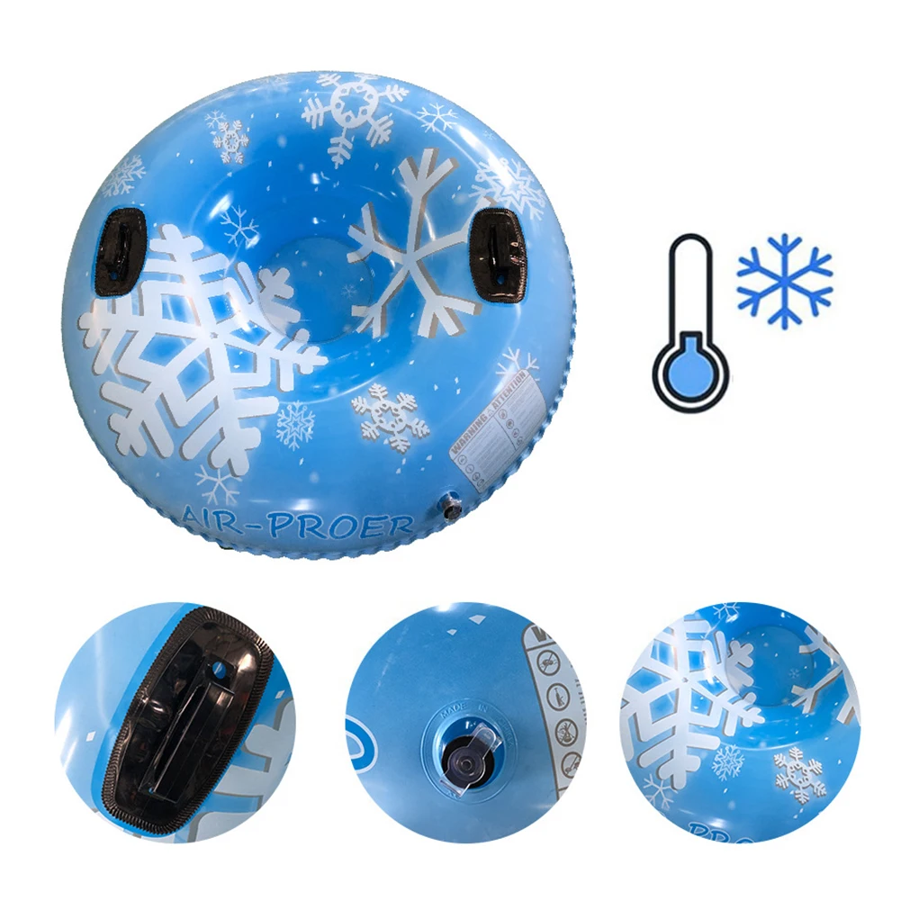 

47inch Anti Scratch Inflatable Snow Tube PVC Sledding Snowboard With Handles Heavy Duty For Kids Beginners Outdoor Entertainment