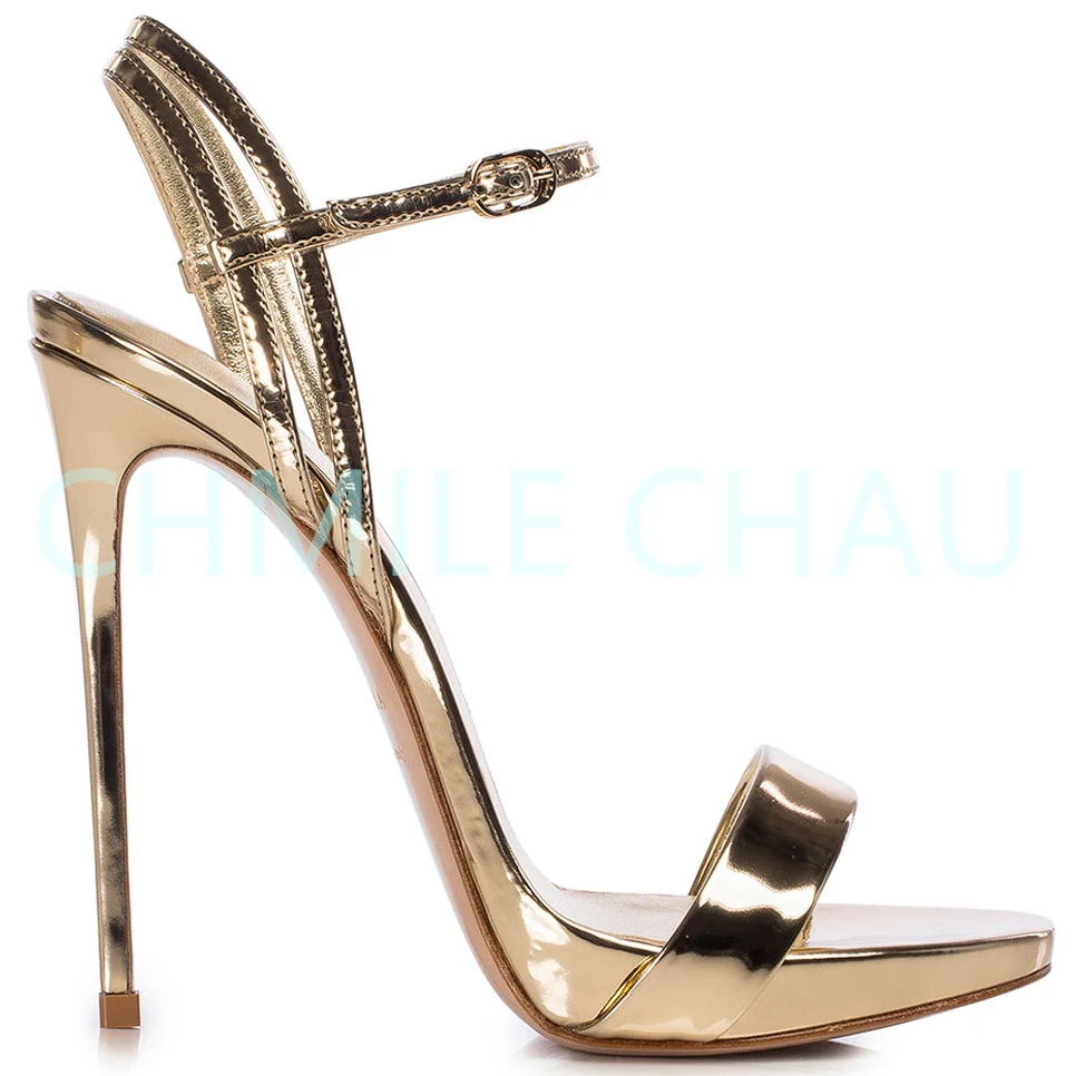Elegant Luxury Designer Women Sandals Stiletto High Heel Ankle Strap Sexy Fetish Dress Plus Size Shoes Chaussure Femme 23-CHC-30
