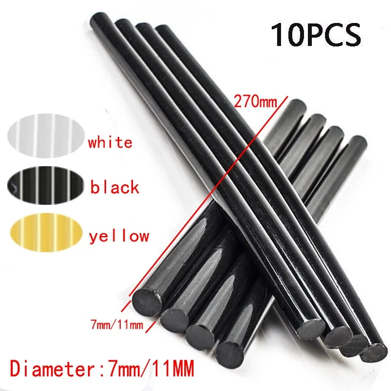 

10pcs Car Glue Sticks High Viscosity EVA Hot Melt Glue Stick 7x100/270MM Car Body Paintless Dent Repair Tool Strong Adhesion
