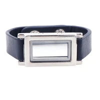 5pcs glass memory photo locket trend h letter shape with watch stape wrist bracelet charms men women gift jewelry making bulk