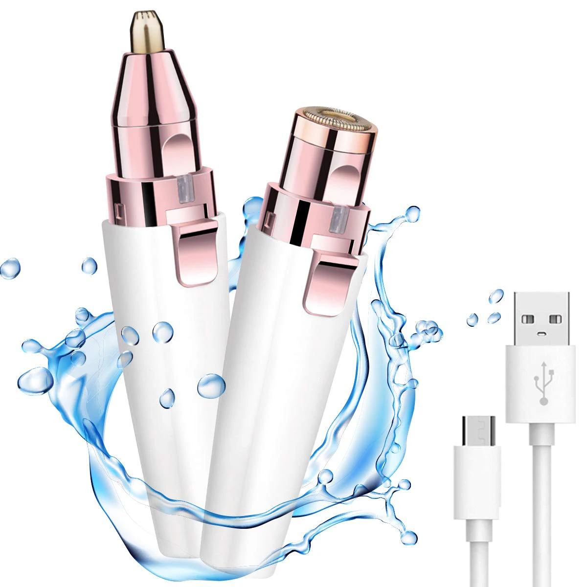 Триммер для бровей 2 в 1 USB перезаряжаемое средство удаления волос на лице женщин и