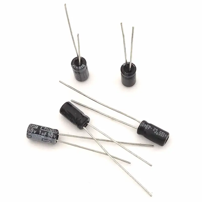100 шт. алюминиевый электролитический конденсатор 1 мкф 50 в 4*7