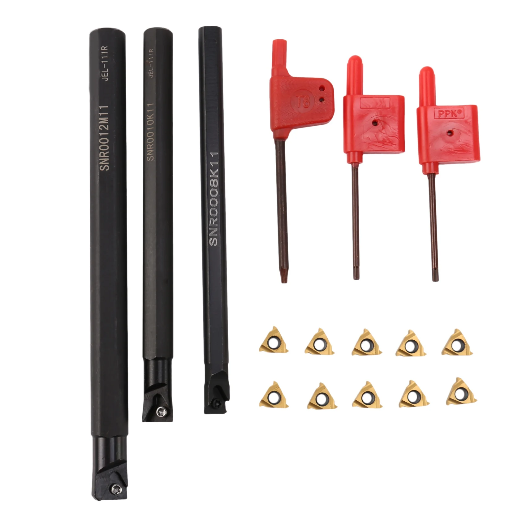 

3Set SNR0008K11+SNR0010K11+SNR0012M11 Lathe Boring Bar 3Pcs Wrench+ 10X 11IR A60 Insert Wrench