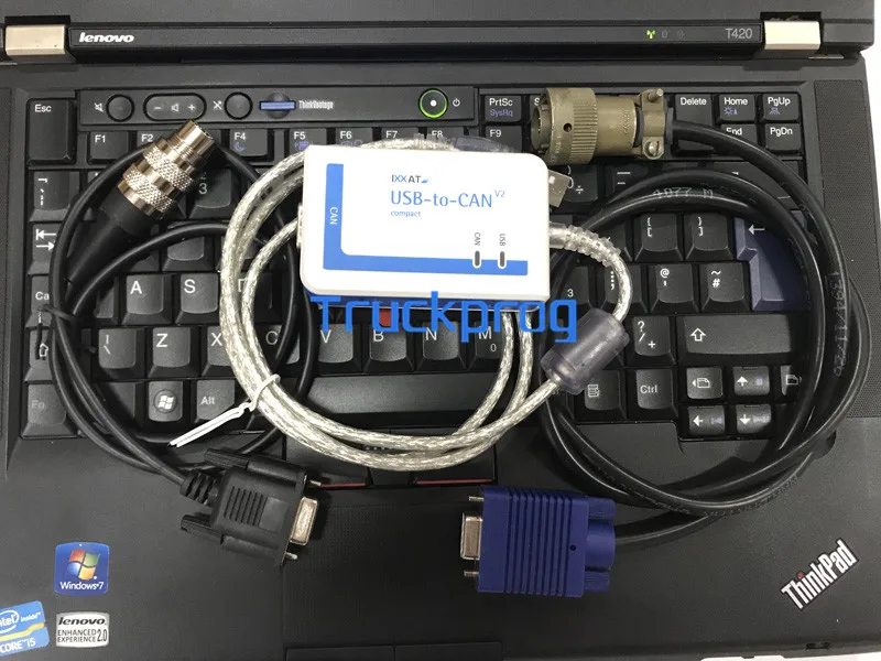 Диагностический инструмент для MTU USB-CAN V2 COMPACT IXXAT + кабель MDEC ADEC, диагностический инструмент для дизельного двигателя MTU диагностический инструмент для двигателя грузовика + ноутбук T420