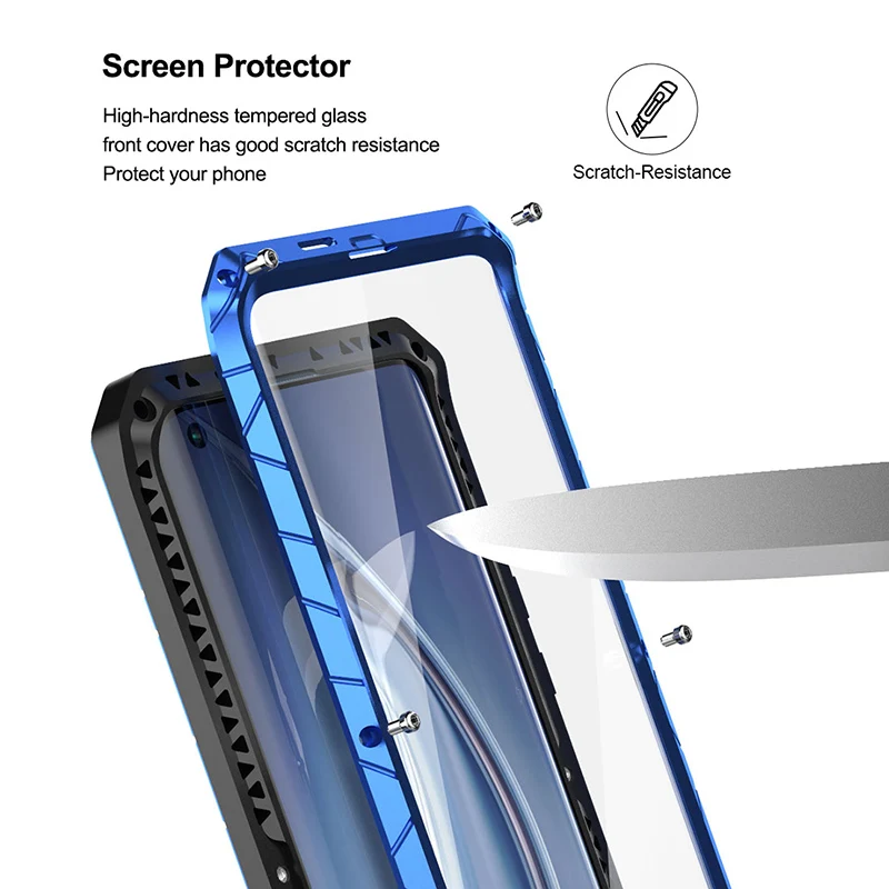 Imatch Phone Case For Xiaomi Mi 11 10 Pro Lite Case Hard Aluminum Metal Tempered  Protector Heavy Duty Cover For Xiaomi 10 Ultra