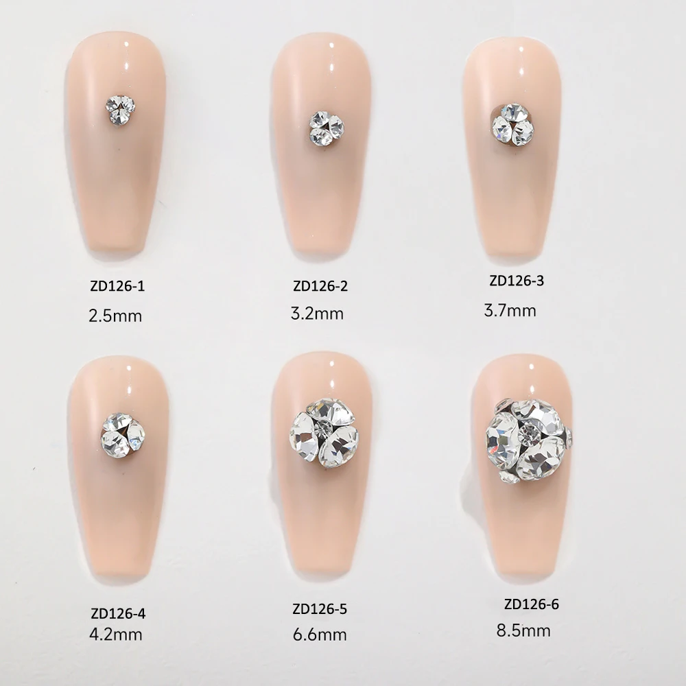 Фото 10 шт., 2,5-8,5 мм, Super Sparkle K9, ворс для ногтей, бриллианты, шарик, блестящие мини-прозрачные стразы для ногтей, 3D сложенное стекло, маникюрный драгоценный камень №3