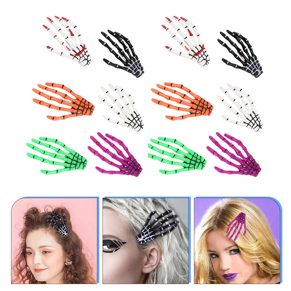 

12 Pcs Hair Clip Hairpin Accessories Gothic Halloween Barrettes Women Miss