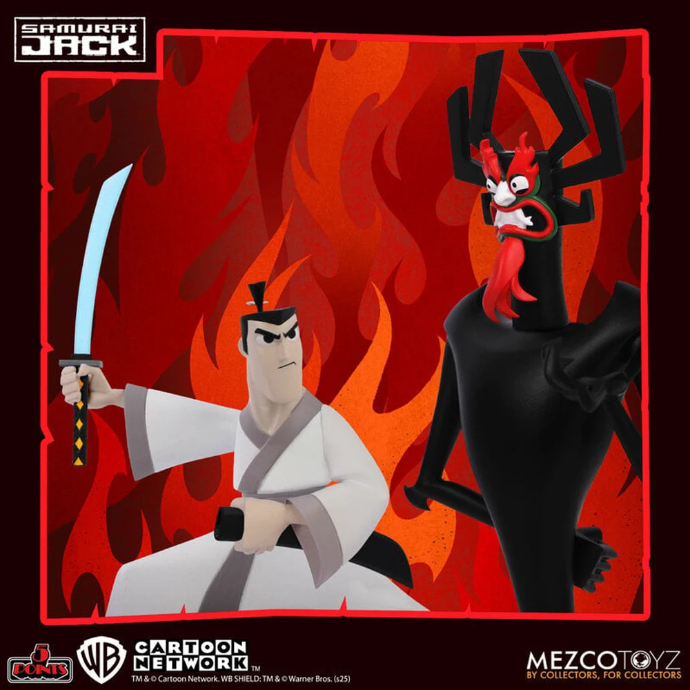 Фото Фигурка Mezco Toyz 5 Points Samurai Jack/Mad Jack/Aku, 3,75 дюйма, коллекционная модель, гаражный набор (не костюм) №4