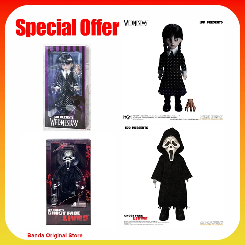 100% оригинал Mezco Toyz LDD подарки среда Аддамс призрак лицо зомби издание жизни аниме