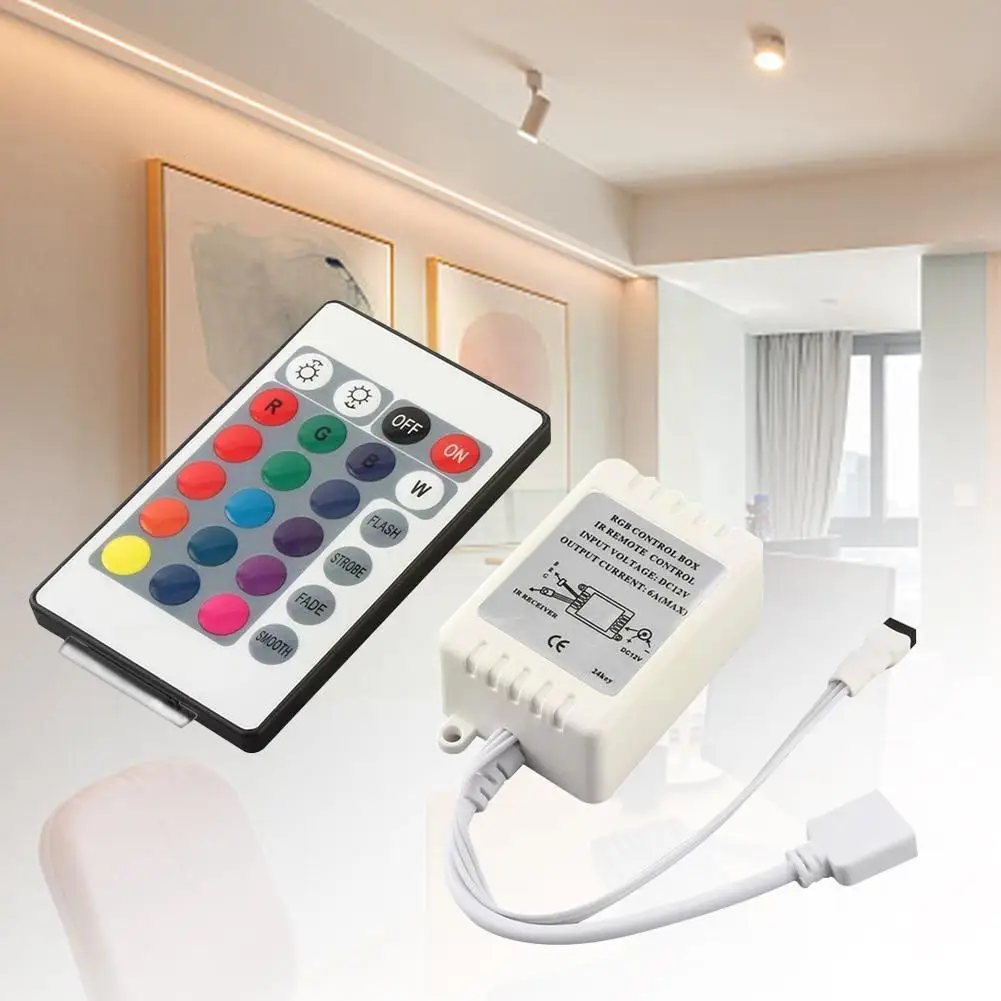 

ИК-пульт дистанционного управления с 24 кнопками, 12 В постоянного тока, для 3528 5050 SMD, Светодиодная лента, инфракрасное управление RGB, регулятор...