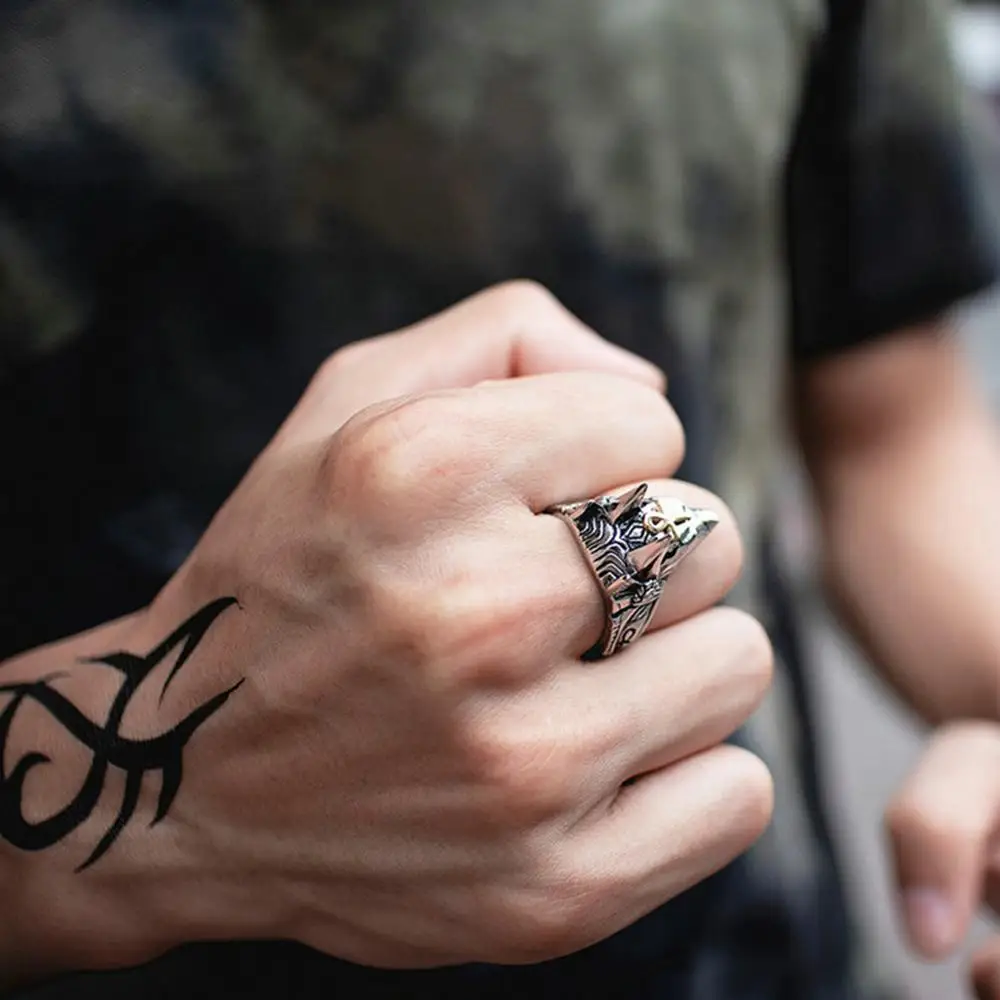 Винтажное кольцо унисекс для мужчин панк анубис египетский крест зверь анти-волк