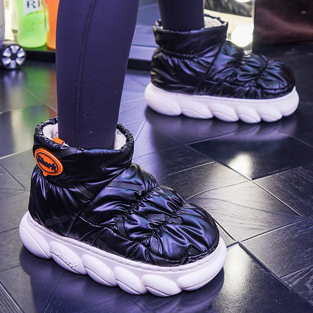 

2022 Winter Warm High Top Cotton Shoes For Women Waterproof Down Cloth Vamp Thick Soft Plush Outdoor Men's Snow Boots ks568