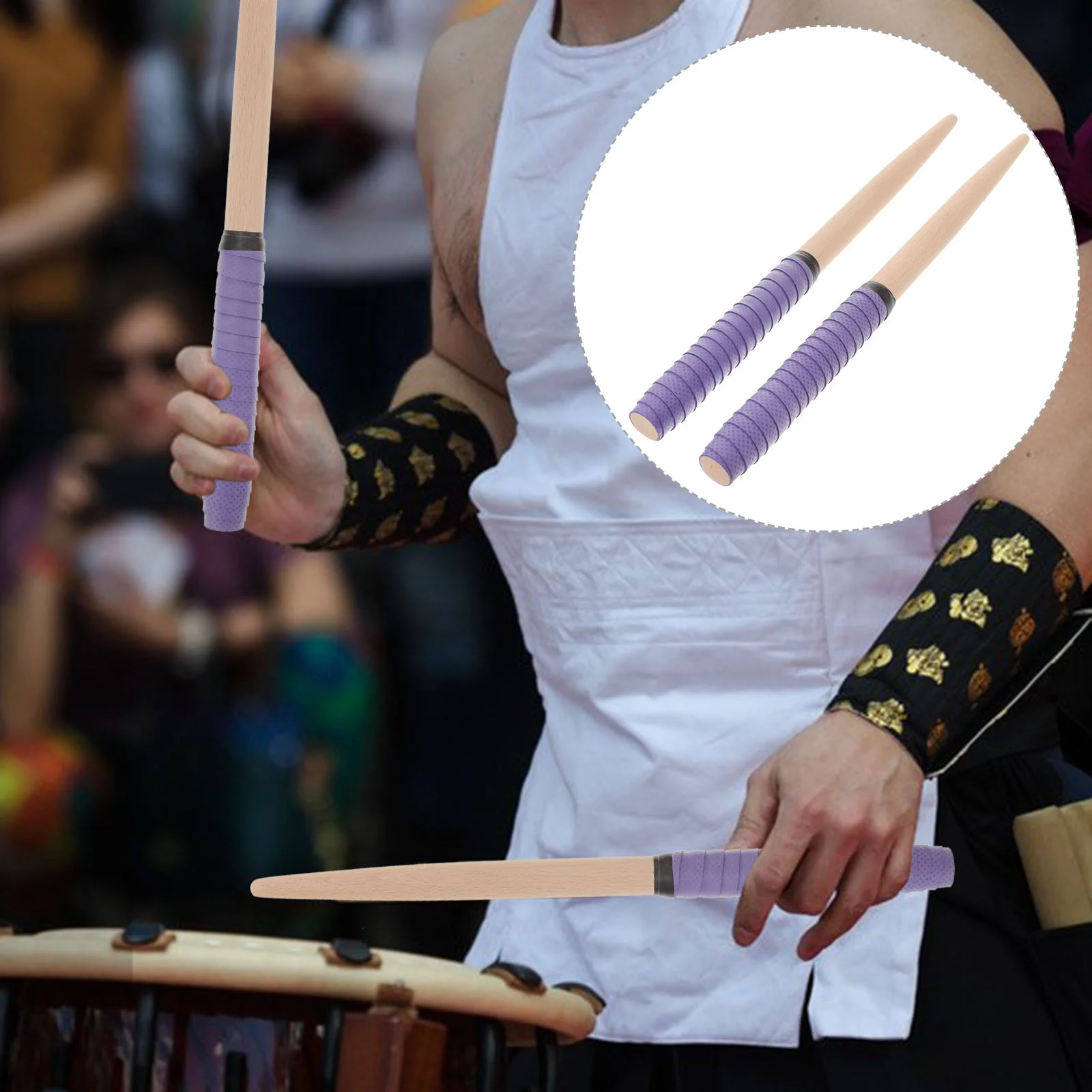 

Drum Taiko Sticks Drumstickstatsujin Switch Maibachi Stickaccessories Black Tape Tip Wood General Ice Firthadults Hickory Holder