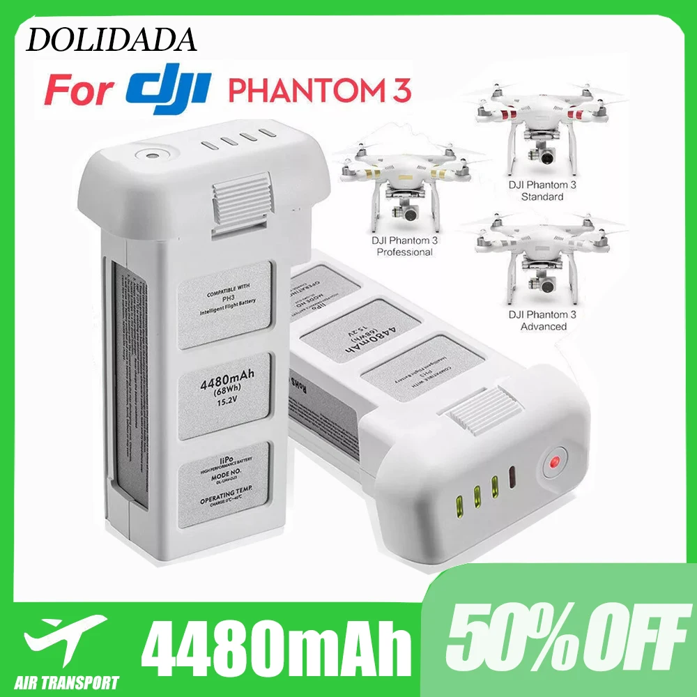 

Drone Battery for DJI phantom 3 Professional/3/Standard/Advanced 15.2V 4480mAh LiPo 4S Intelligent Battery up to 23 minutes SALE