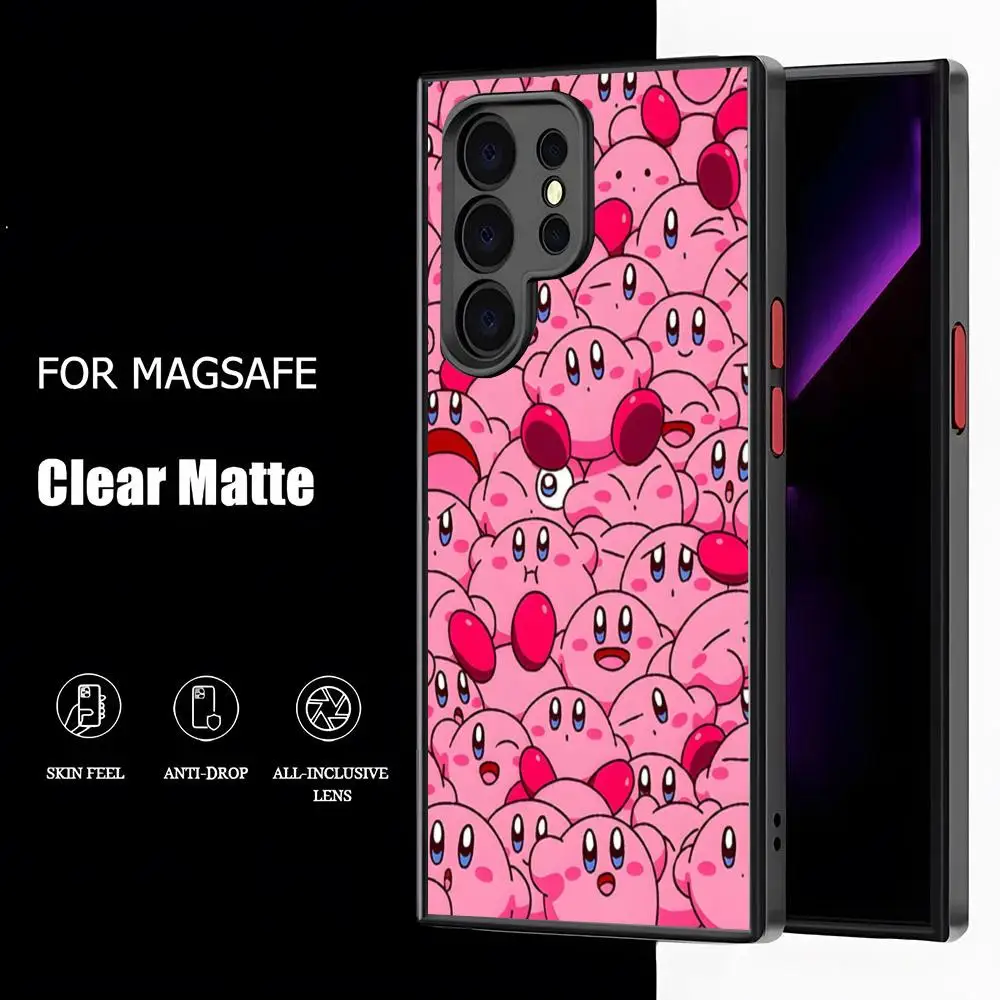 Чехол для телефона Cute Star K-Kirby матовый магнитный чехол Samsung S25 24 S23 S22 S21 S20 Ultra Plus FE