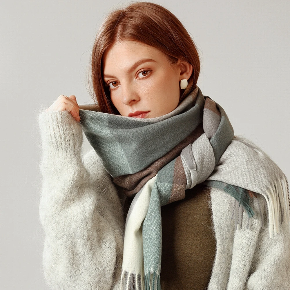 

Favar.Xu Wool Winter Scarf Women Scarves Adult Solid Luxury Autumn Fashion Designer Scarf Poncho Scarfs for Ladies Wrap