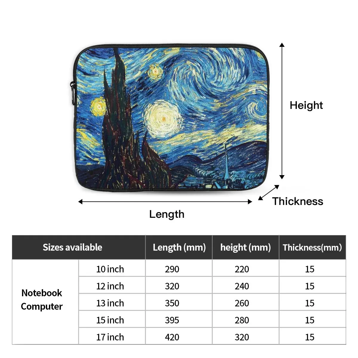 Чехол для ноутбука Van Gogh компьютера iPad 17 15 13 12 10 дюймов сумка портативный чехол Fundas