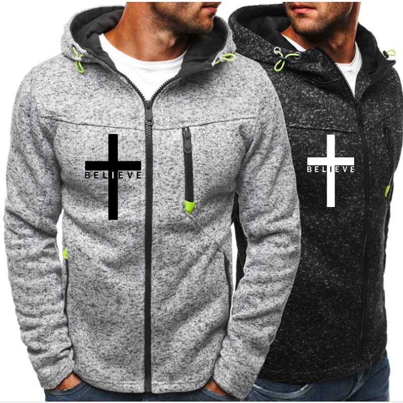 

2022 New Brand Men Hoodie Believe Print Fleece Hooded Coat Men's Hoodies Sweatshirts Pullover For Male Hoody Sweatshirt S-4XL