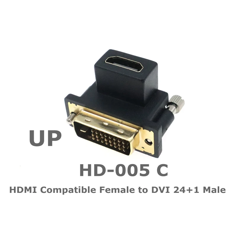 Фото HDMI-совместимый с женским и двунаправленным разъемами DVI D 24 + 5/24 + 1 штекер вверх вниз под углом головного света для проектора HDMI на DVI №3