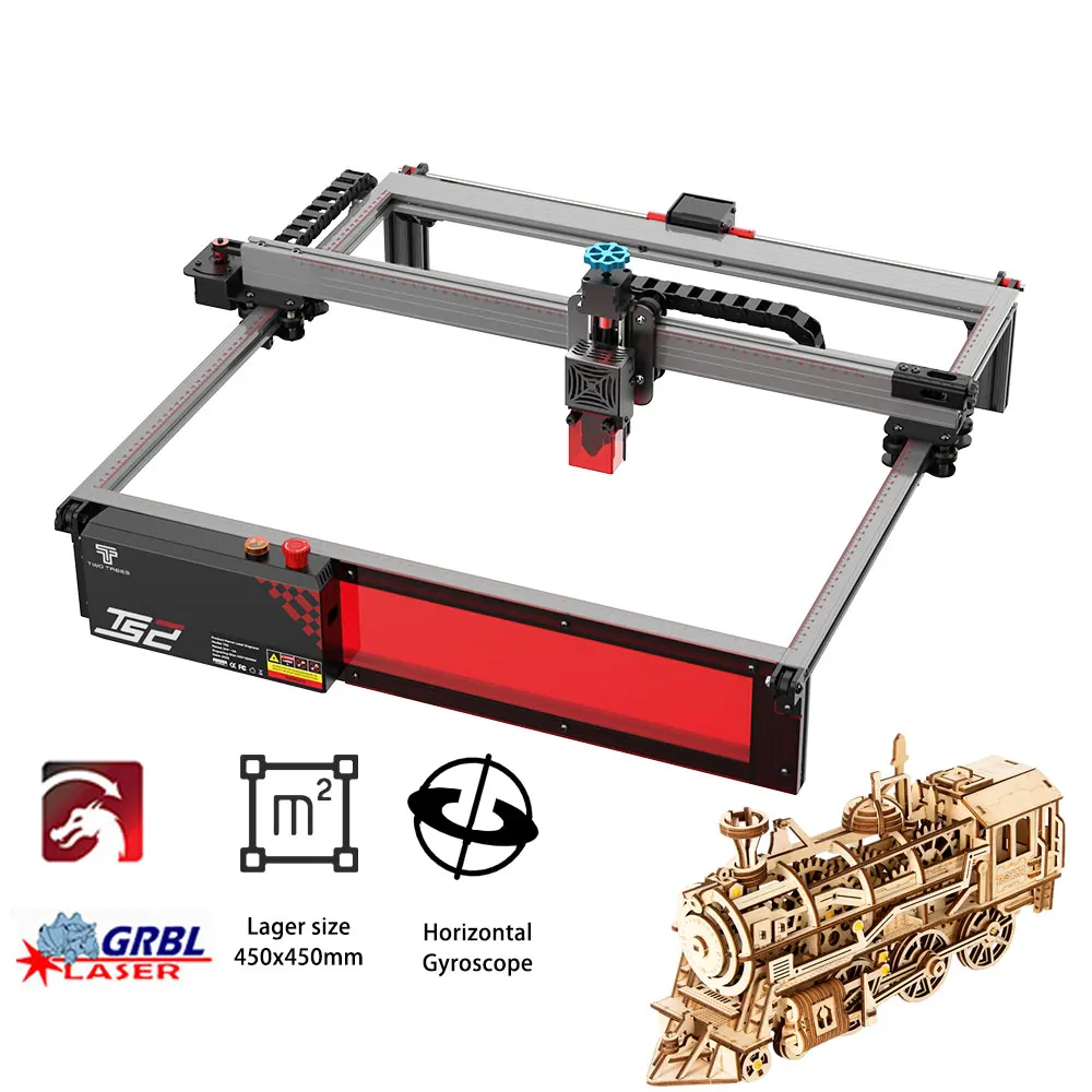

Twotrees TS2 80W Laser Engraver 450x450mm Compressed Spot Technology With WiFi Offline Control Air Assit System Flame Detection