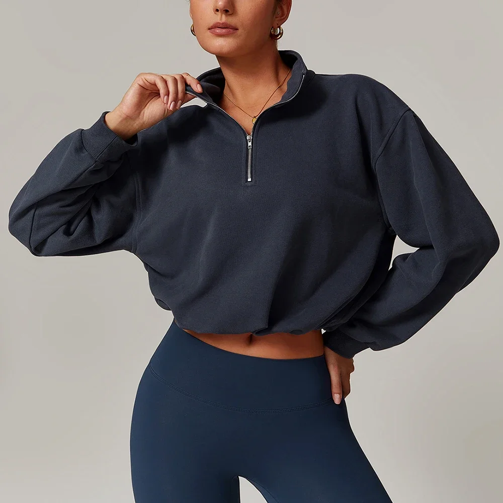 Зимняя спортивная толстовка с высоким воротником для бега пальто длинным