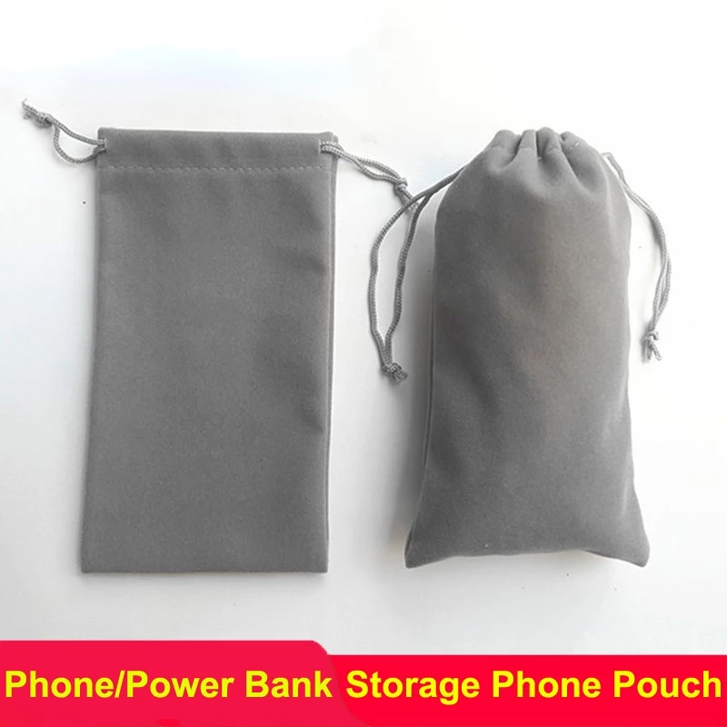 

Oppselve Velvet Mobile Phone Storage Bag For USB Charger USB Cable Phone Power Bank Protection Portable Storage Case Accessories