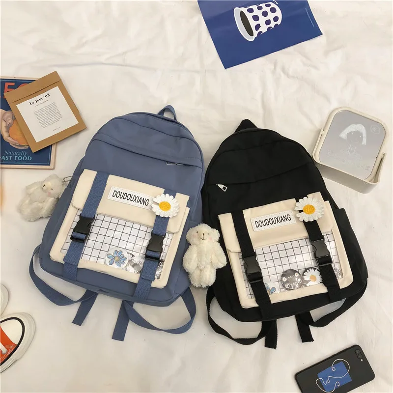 Cute Female Student Backpack Women Flower School Backpacks School Bags Waterproof Backpack Kawaii Backpacks School Girls Bagpack