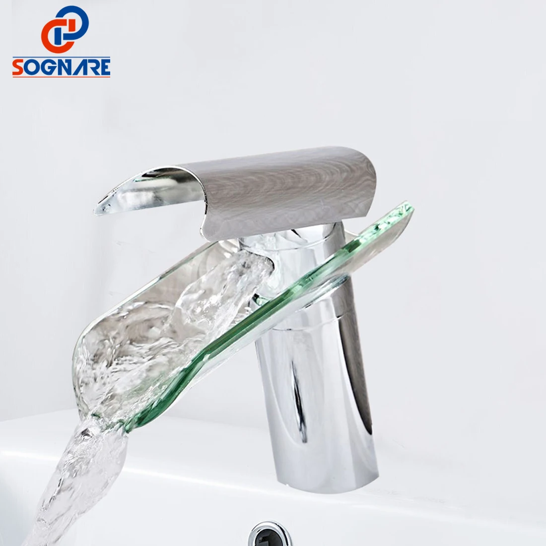 Смеситель для ванной комнаты SOGANRE кран из черного стекла водопад латунь