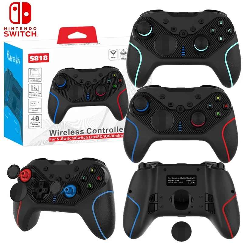 

Wireless Gamepad Joypad Remote Controller Joystick for NS Switch Pro PC Steam IOS MFI 6-Axis Gyro Support Turbo Dual Vibration