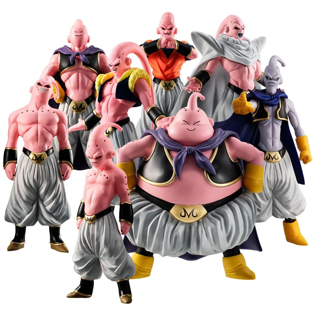 Фото 11 см Majin Buu, фигурка аниме DRAGON BALL Z, полный набор, стоячая поза, настольный гольф, крутая модель игрушки, подарочная коллекция, украшения №1