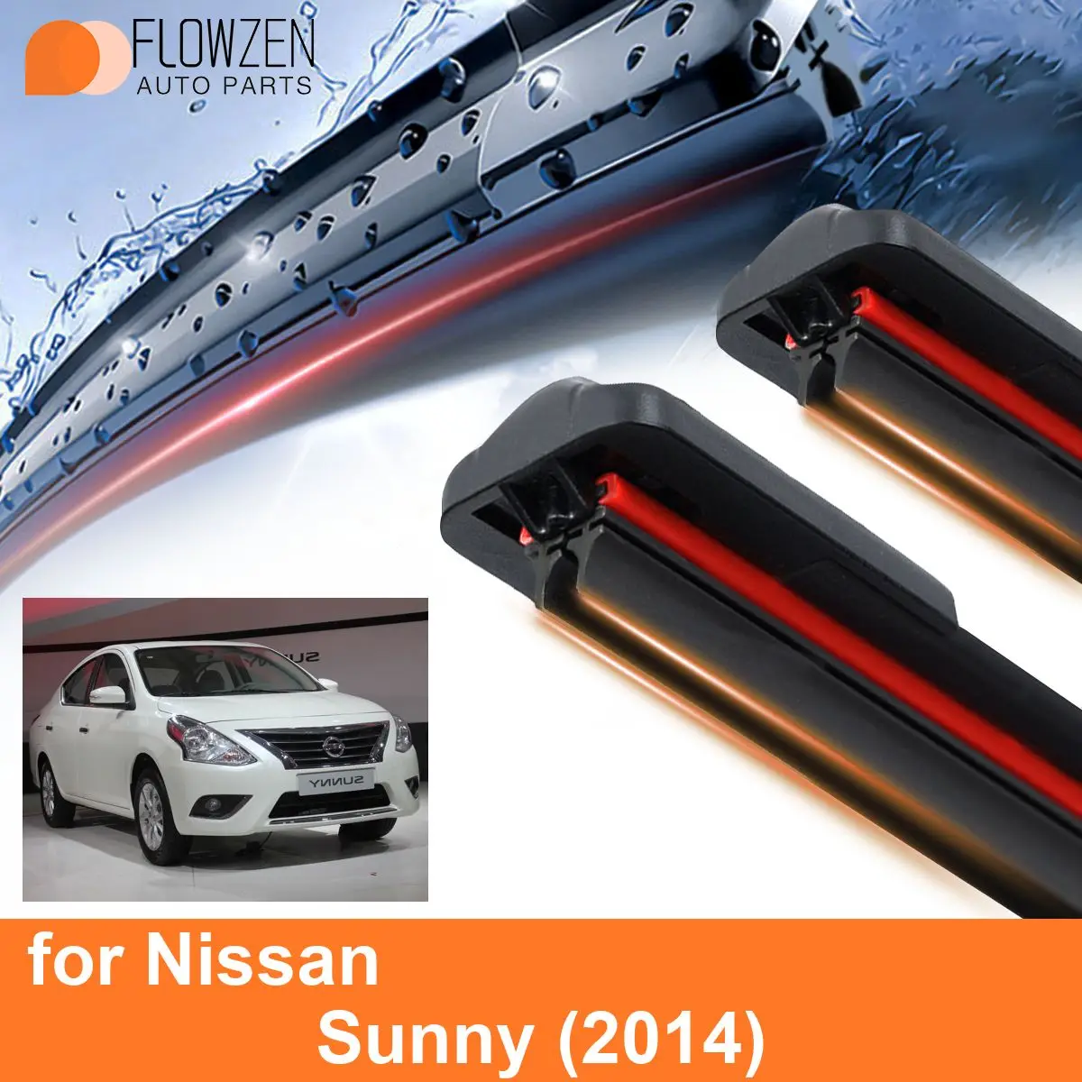 Лезвия очистителей лобового стекла автомобиля для Nissan Sunny двойные резиновые