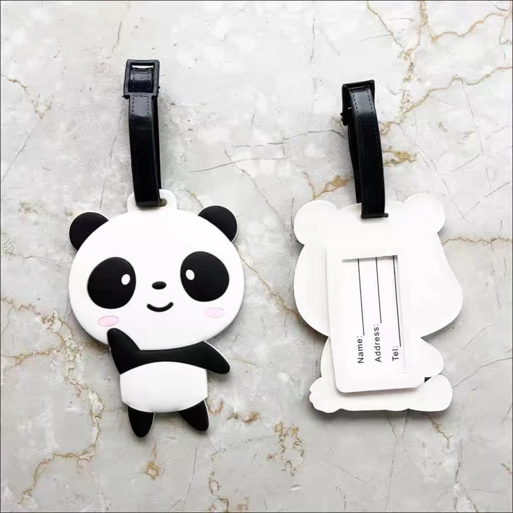 Travel Accessories Luggage Tag Creative Panda Suitcase Fashion Style Silicon Portable Travel Label ID Address Holder Cute