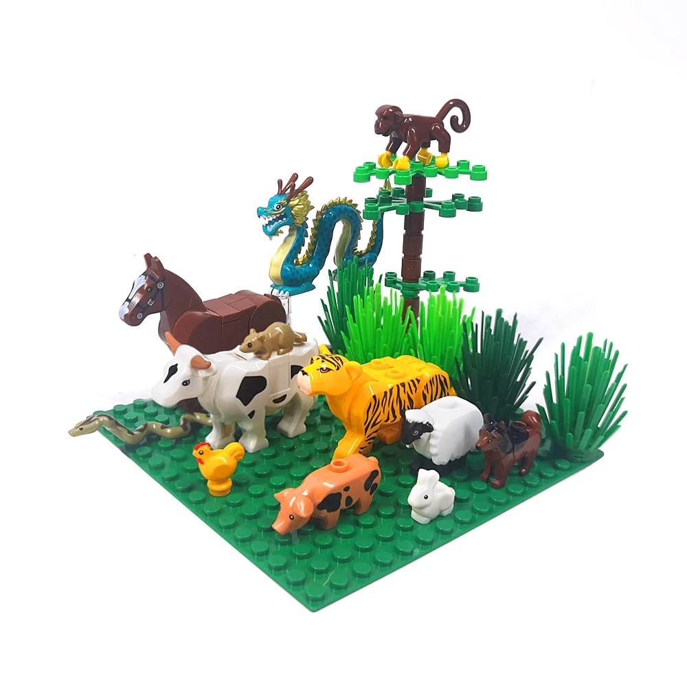 Фото Набор строительных блоков MOC: Морские животные, собаки, кошки, панды, китайские драконы - Аксессуары сторонних производителей для творческого конструирования №4