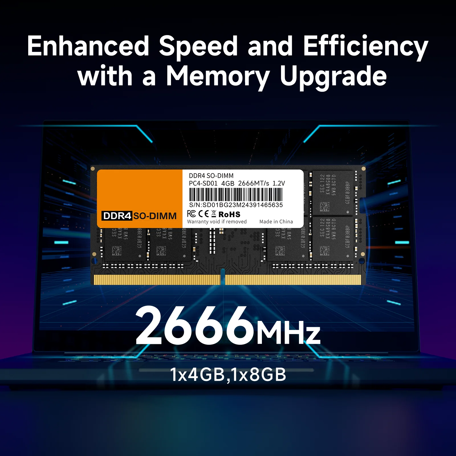 Ноутбук Fikwot DDR4 2666 МГц 4 ГБ 8