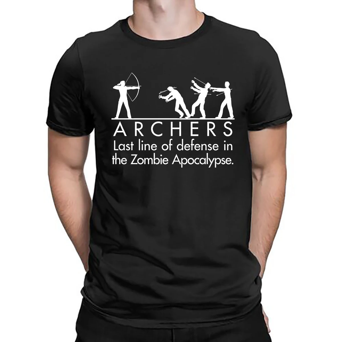 

Novelty Archers VS Zombies Men's shirt O Neck Cotton T Shirt Archery Lover Bow Arrow Sports Short Sleeve Tee Shirt Original Tops