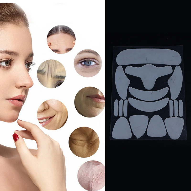 

16Pcs Imitation fabric Anti-Wrinkle Pad Face Forehead Neck Hand Care Skin Lifting Tool Sticker Pad Aging Patch Reusable