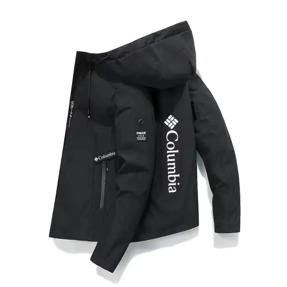 

2023 New men's Columbia outdoor camping men's zippered hoodie windproof jacket men's sports work jacket