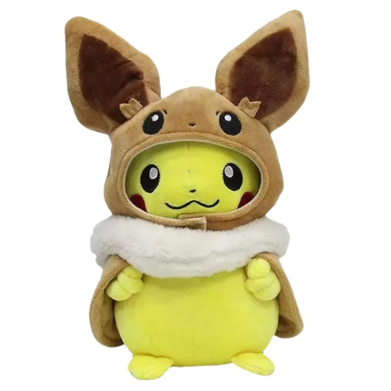 Pokemon Pikachu Cosplay Eeveelutions Plush 30cm Stuffed Dolls Eevee Cos Pika Cape Doll Toy Plushie Kids Chirstmas Gift