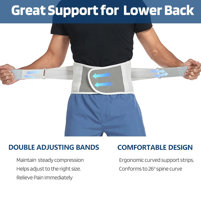 Adjustable Back Support Belt for Men Women Lumbar Brace Breathable Wrap Band Sciatica Back Brace for Lower Back Pain Relief