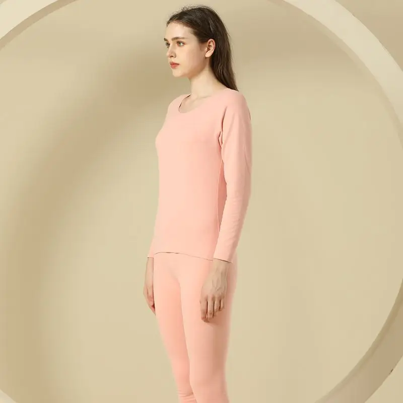 Silk Wool Warm Underwear Cold-Resistant Heat Storage Autumn Suit Seamless Fleece Lined Thickened Base Underwear