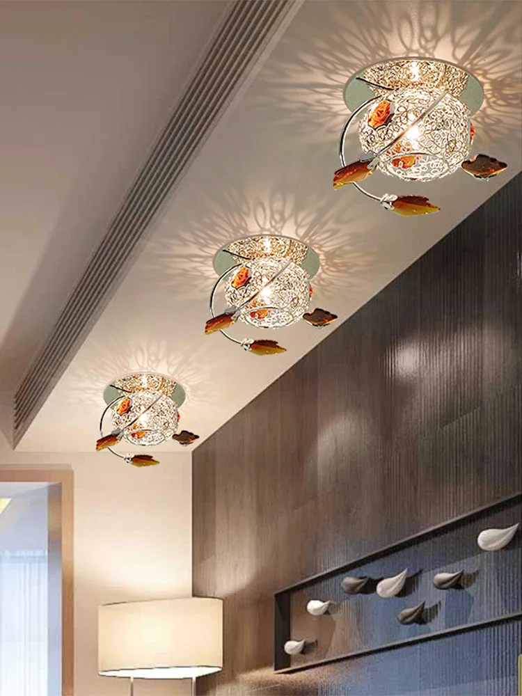 

Living Room Spotlight Downlight Creative Design Ceiling Lamp Crystal Aisle Light Corridor Light Embedded Household Concealed