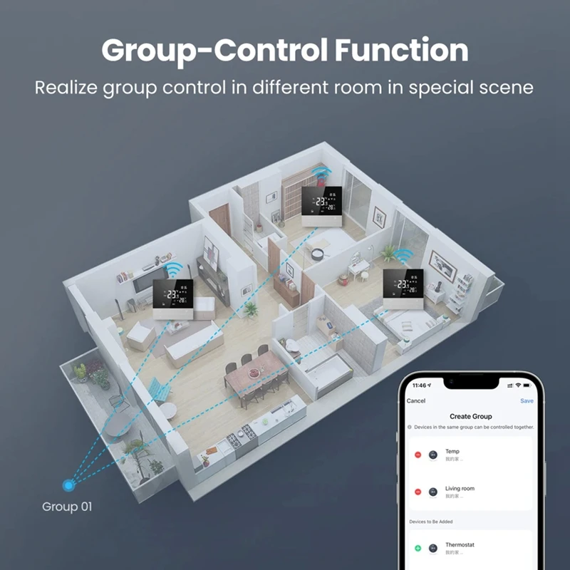 Умный термостат Tuya Wi-Fi регулятор температуры водяного отопления для Google Home Alexa