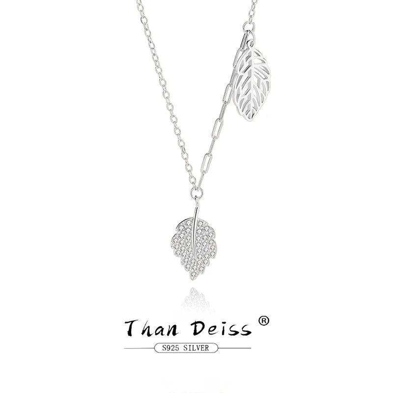 

Женское ожерелье из серебра 925 пробы с листьями