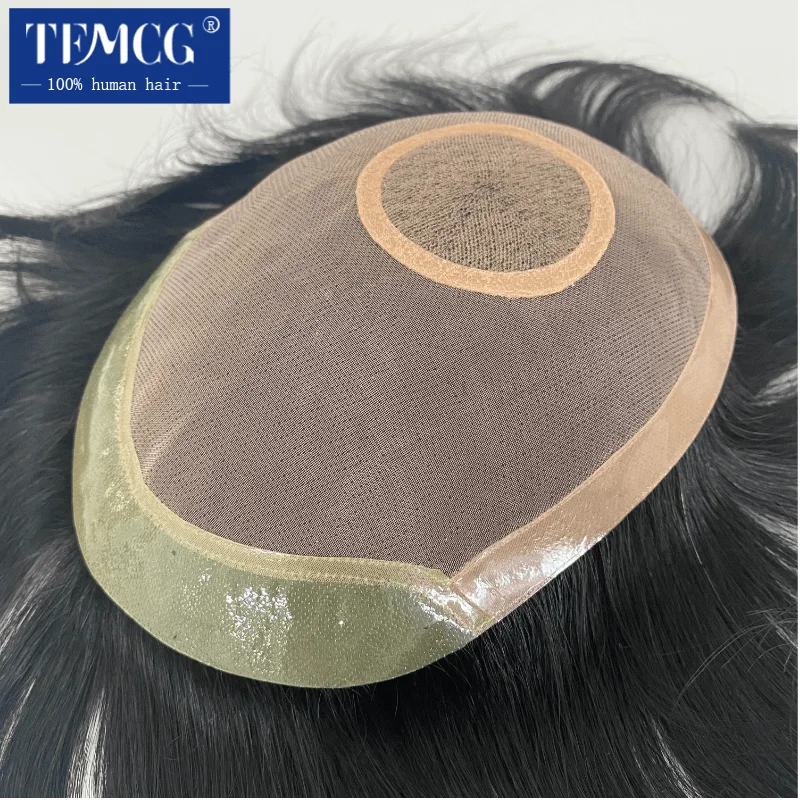 Мужской тонкий моно-топ Toupee с шелковой основой