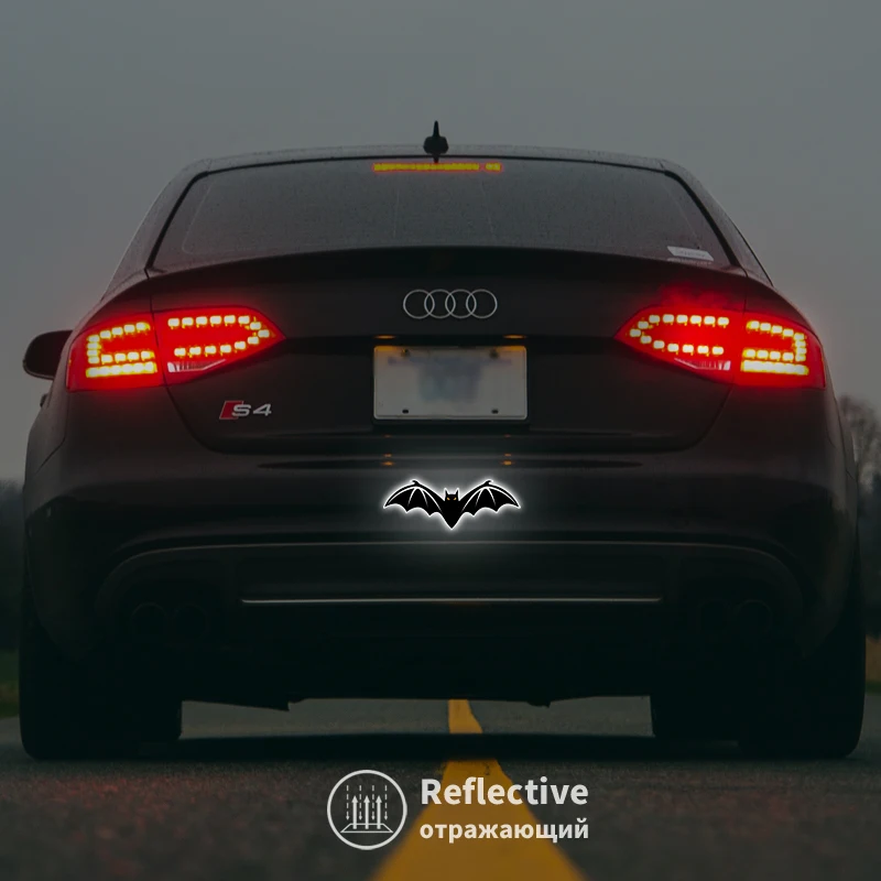 Светоотражающие автомобильные наклейки летучая мышь на Хэллоуин ПВХ Виниловая