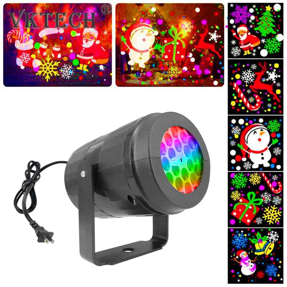 

LED Snowflake Projector Lamp Rotatable Christmas Projection Light Reusable Christmas Decoration Lamp Colorful for Garden Party